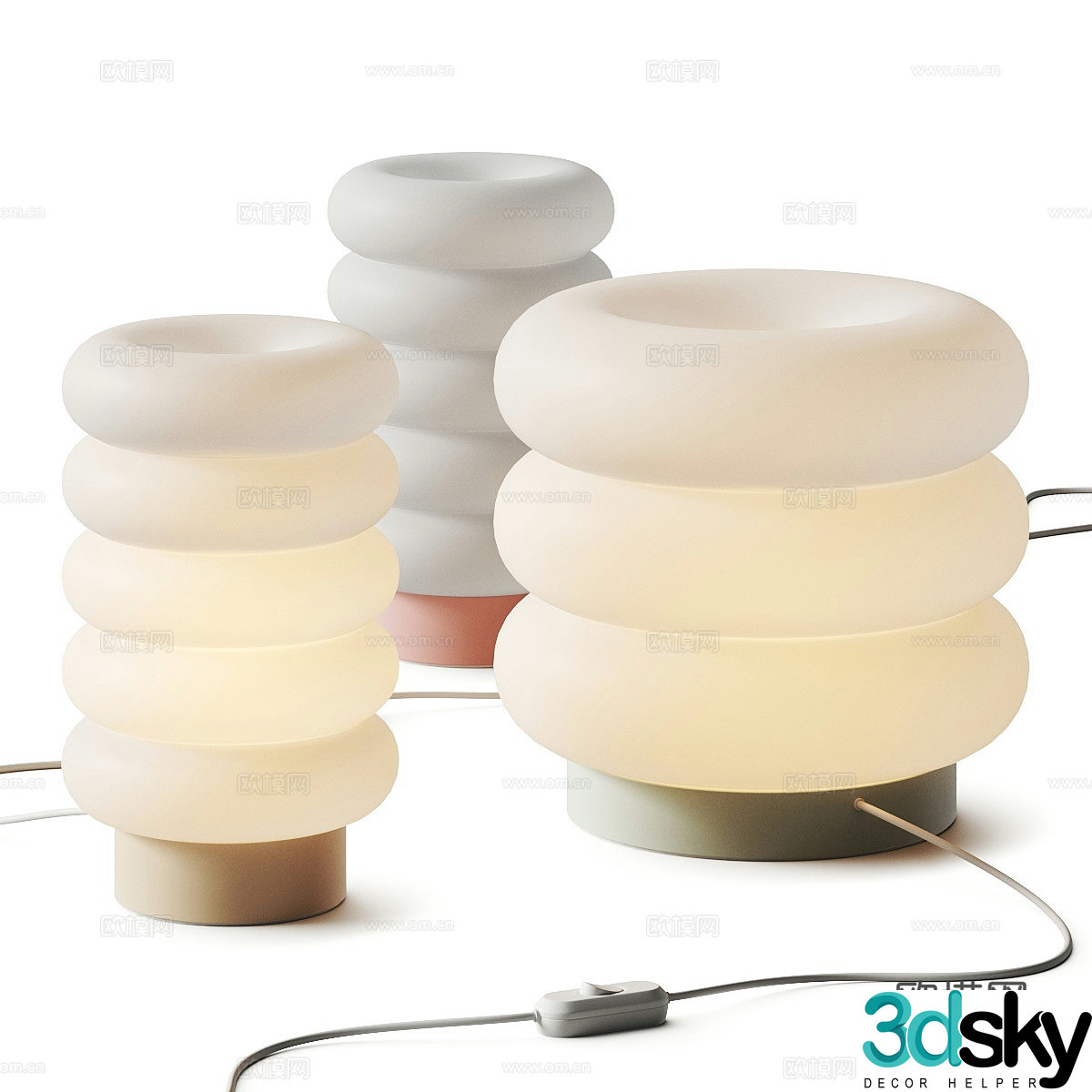 Modern Cream Style Gantri Argizari Table Lamp 3D Model