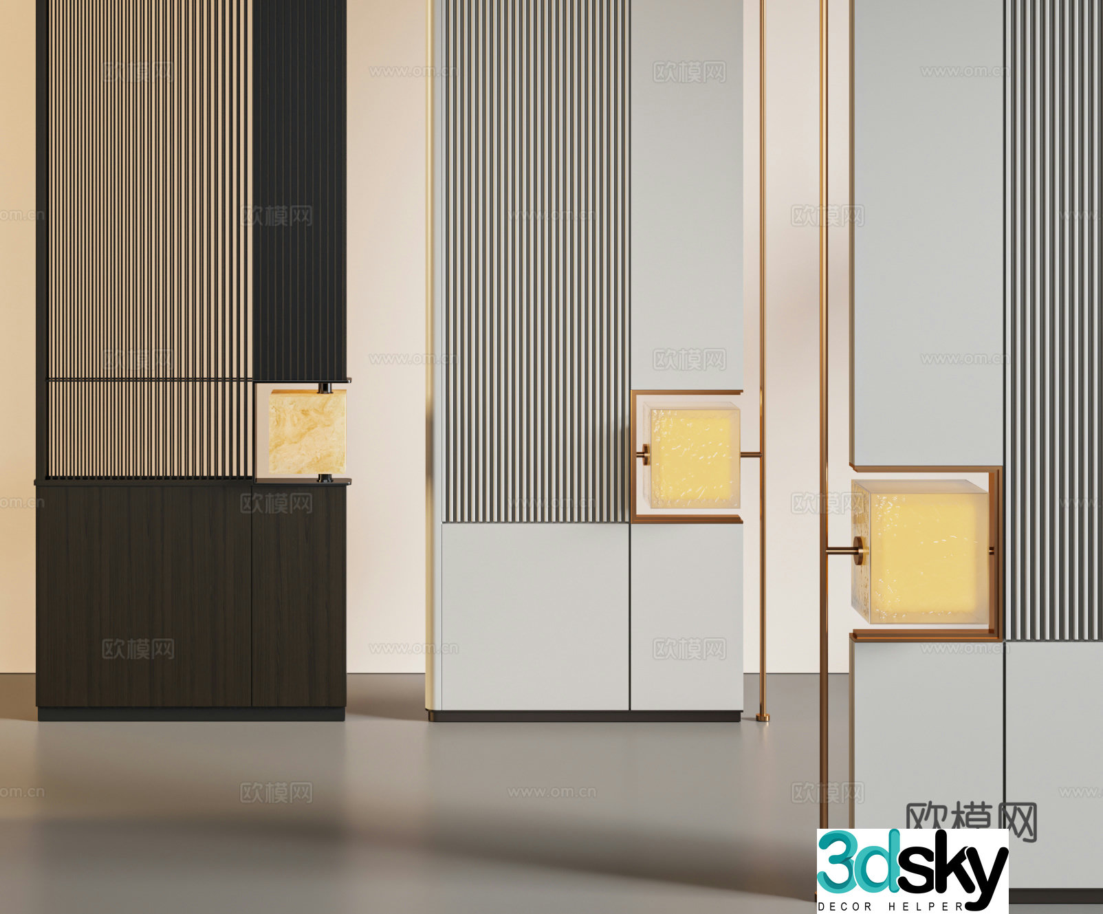 Modern light luxury screen partition 3D model