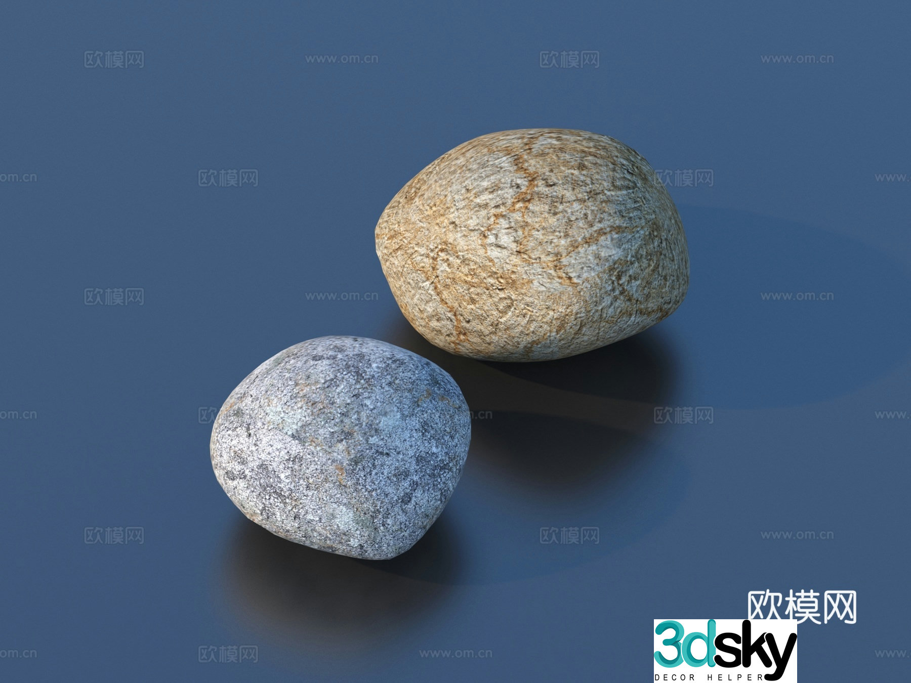pebbles stone rock stone 3d model