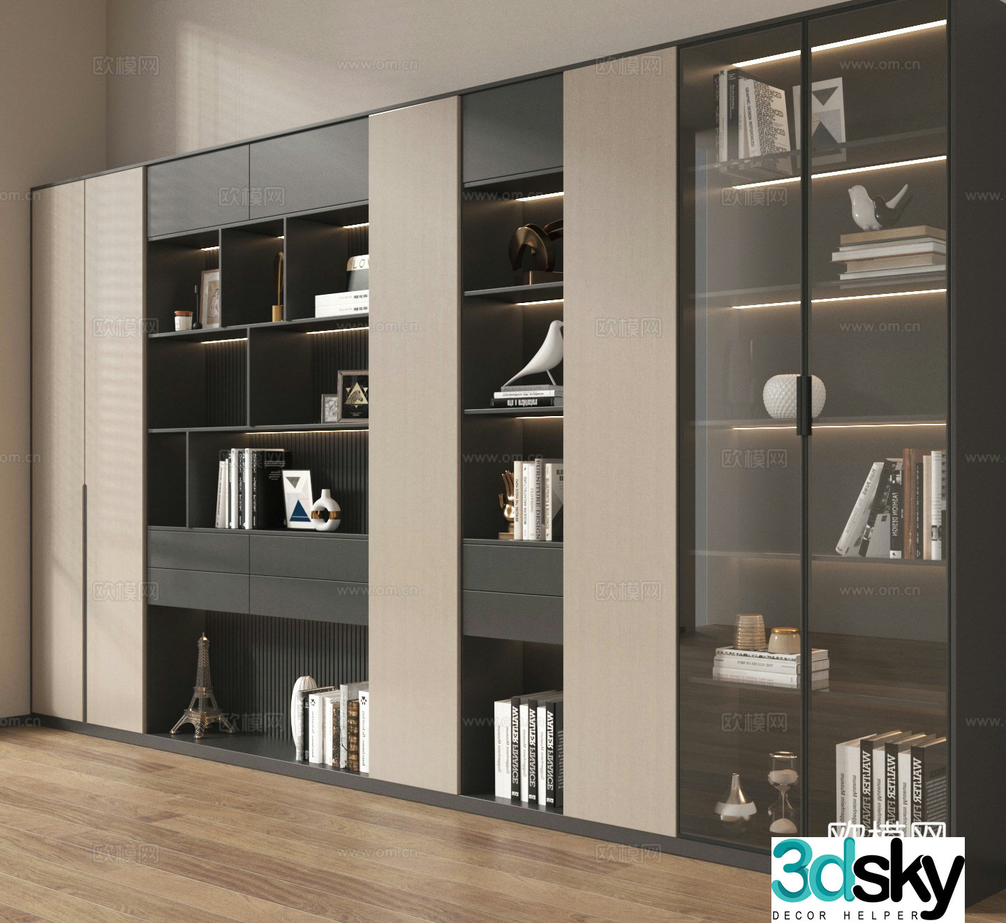 Bookcase Decorative cabinet Showcase Showcase 3D model