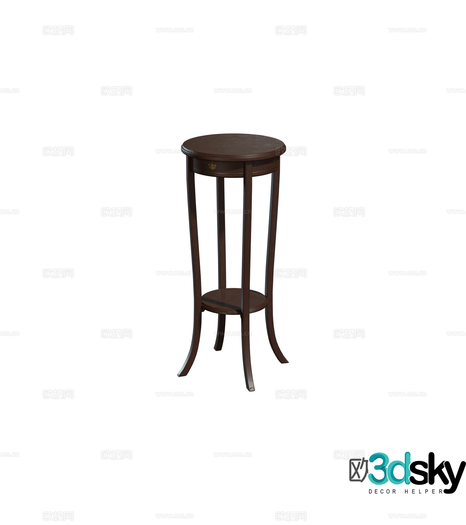 Chinese solid wood furniture side table height Chinese plant bonsai pot plant stand combination 3D model