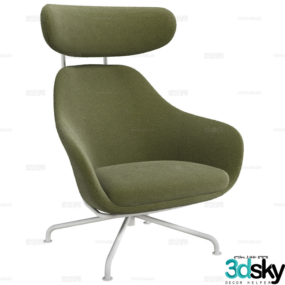 Modern Italian minimalist fabric armchair 3d model