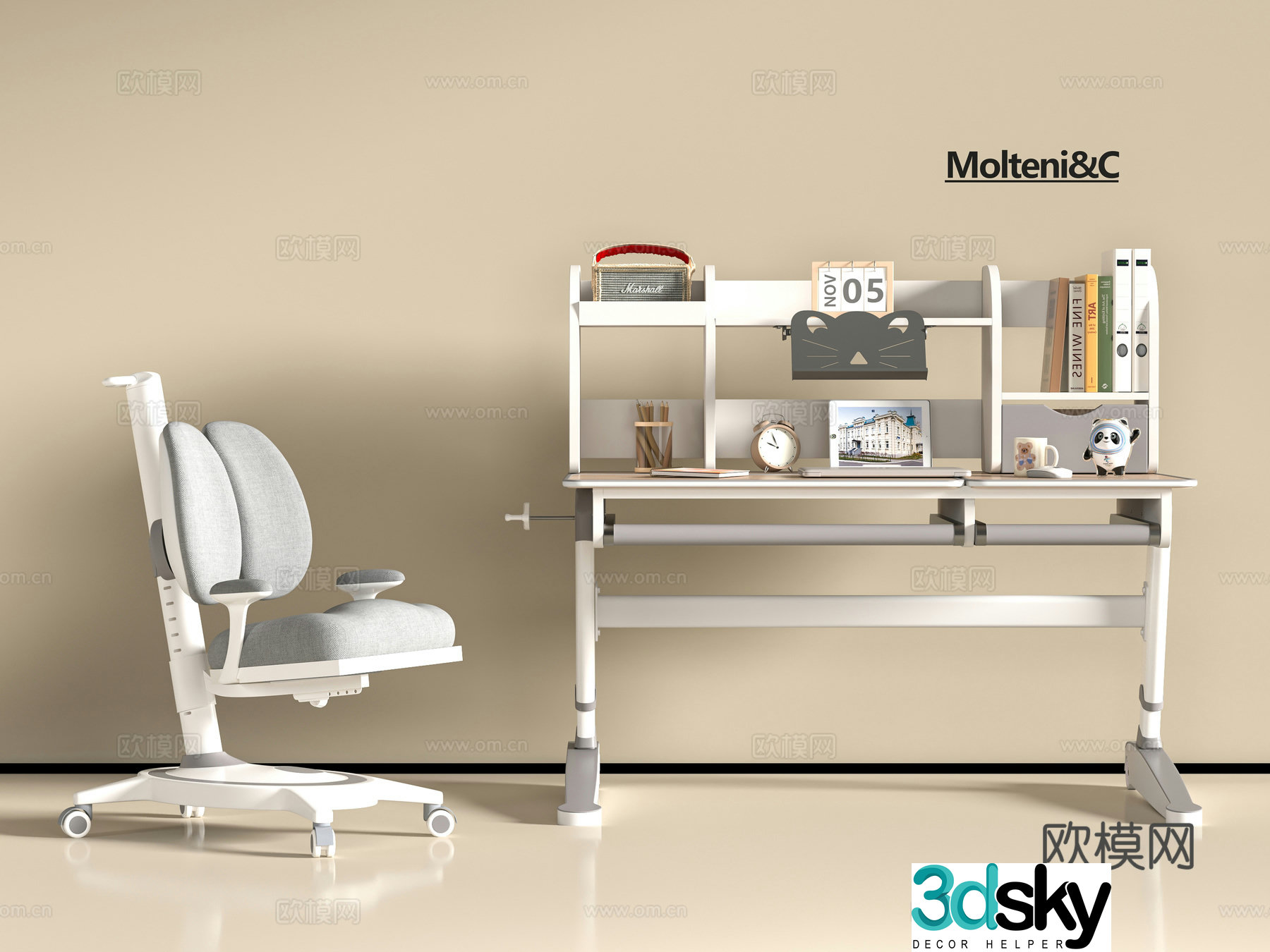 Modern children’s desk 3d model