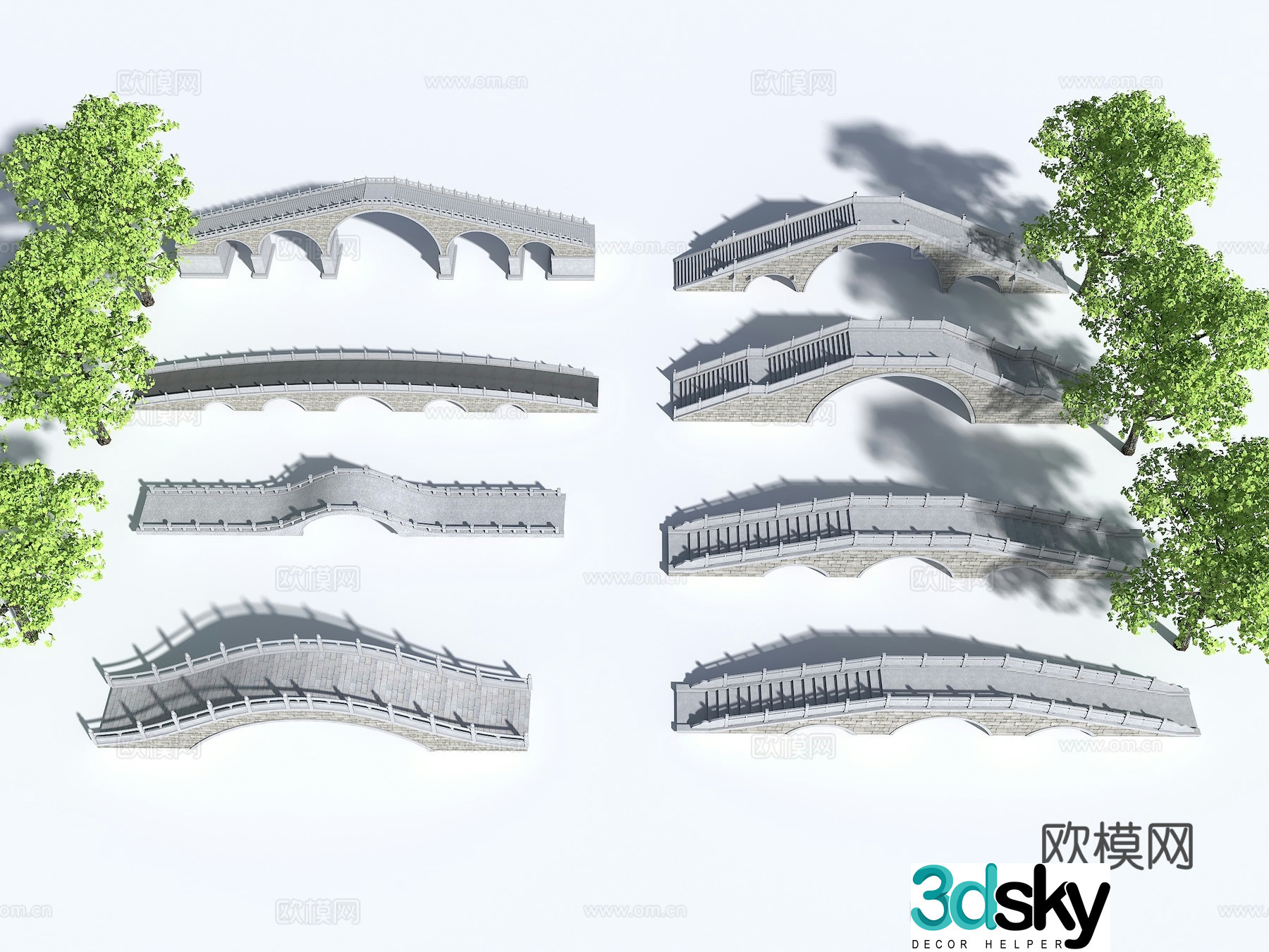 Landscape arch bridge courtyard bridge Chinese-style stone arch bridge landscape stone bridge single-arch bridge modern stone bridge stone 3D model