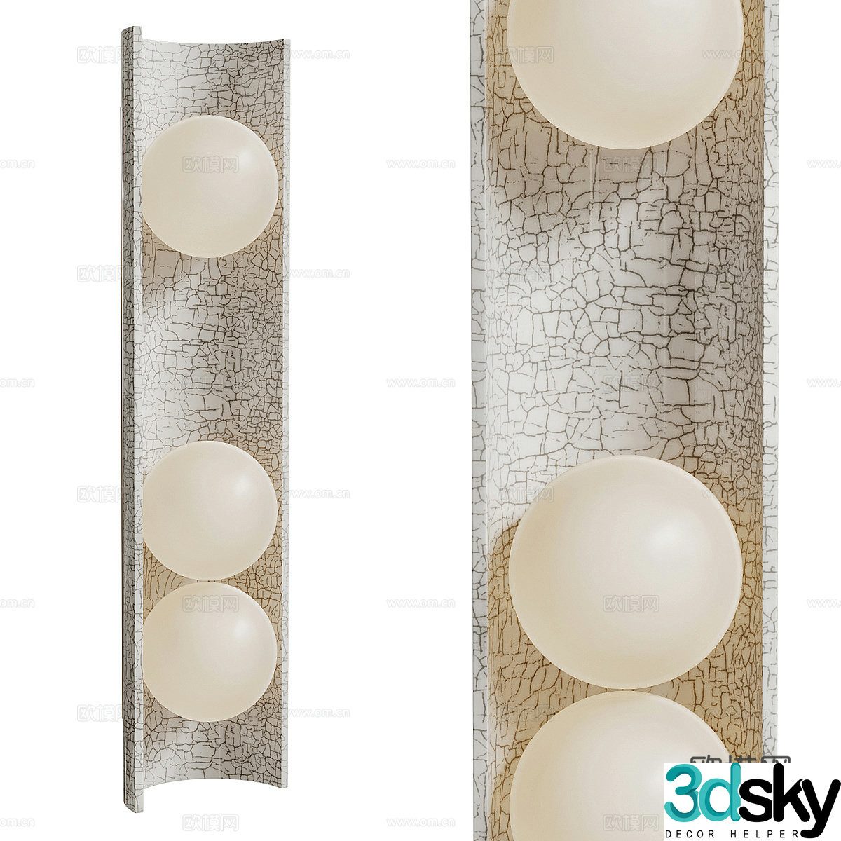 Modern Italian minimalist long strip decorative wall lamp 3D model