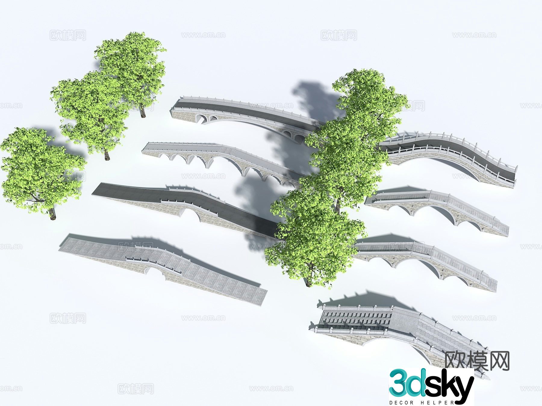 Landscape arch bridge courtyard bridge Chinese-style stone arch bridge landscape stone bridge single-arch bridge modern stone bridge stone 3D model