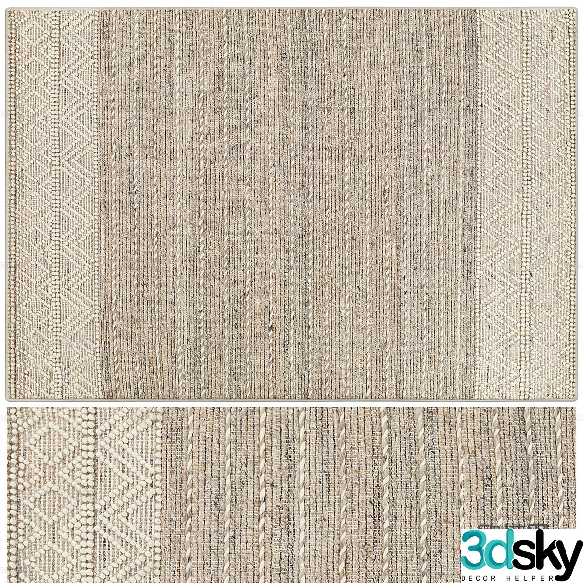 New Chinese style Wasabi hand-woven carpet 3D model