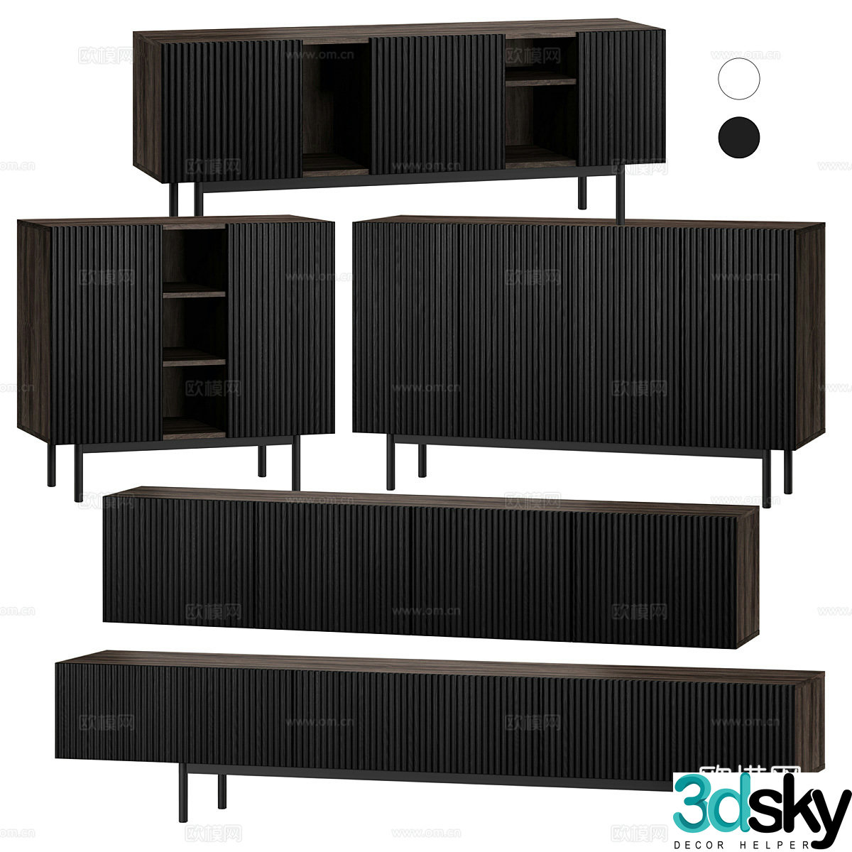 Modern Italian TV cabinet side cabinet low cabinet 3d model