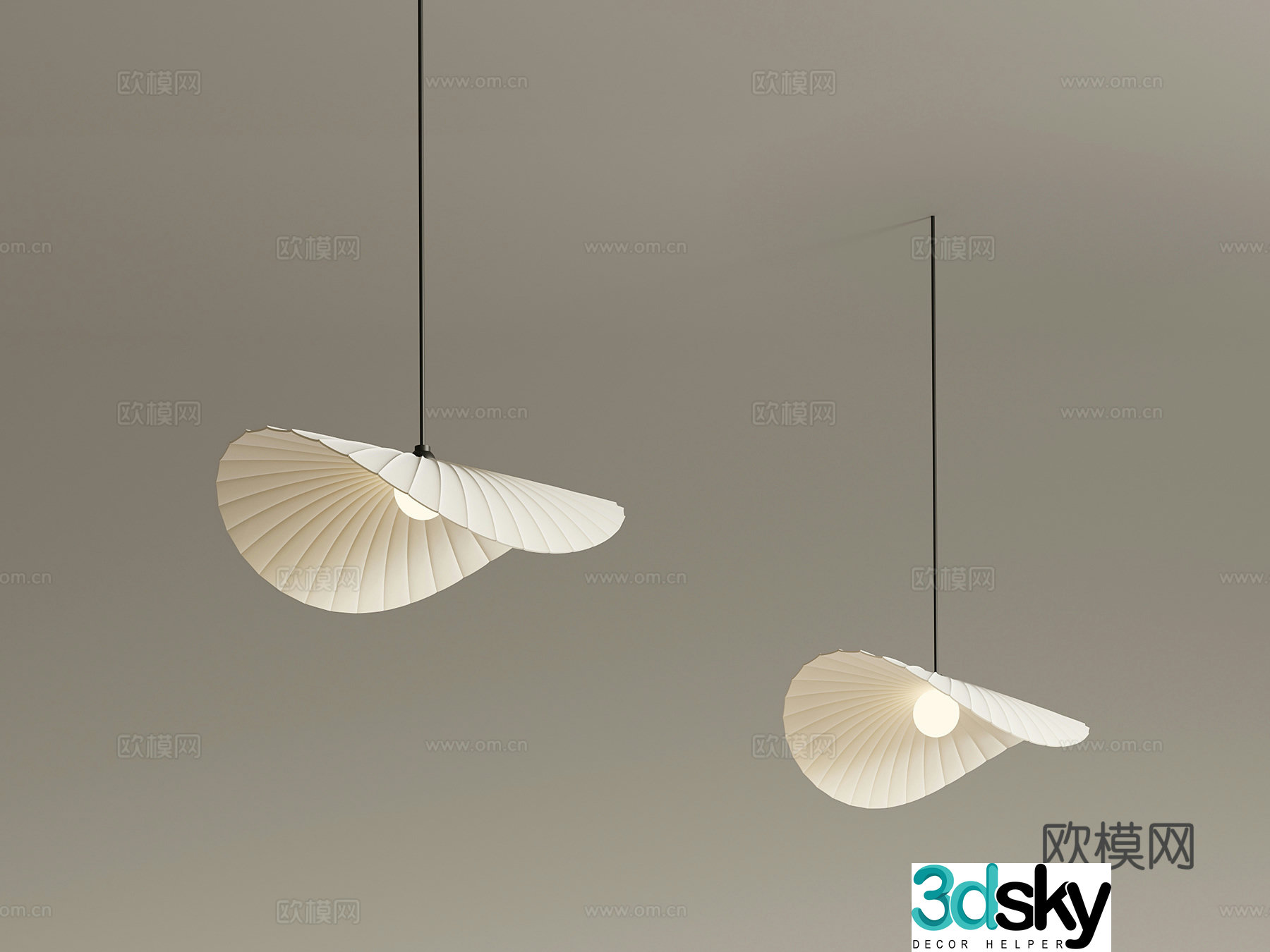 Modern Cream Style Chandelier Potato Chip Chandelier 3D Model