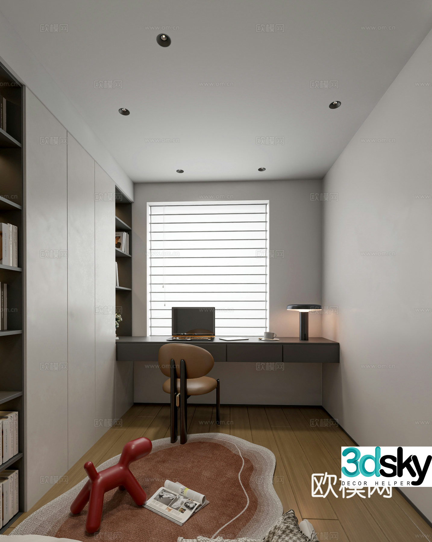 Modern study 3d model