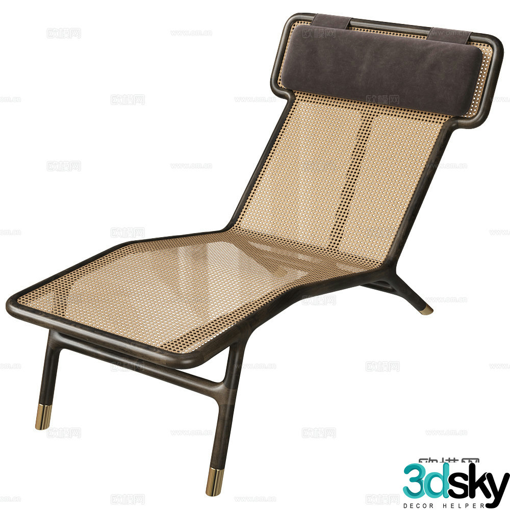 New Chinese style rattan lounge chair 3D model
