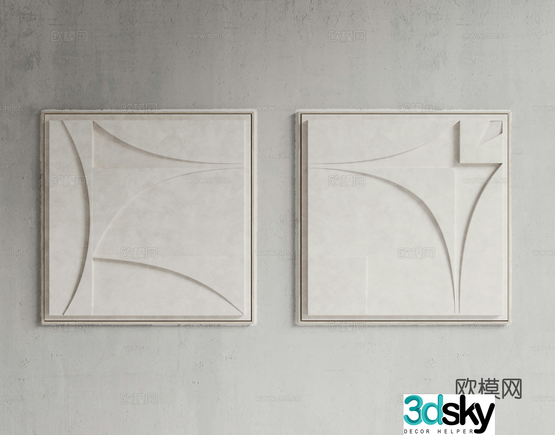 Modern three-dimensional hanging paintings Abstract paintings Decorative paintings 3d model