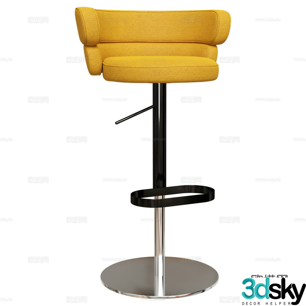 Modern Italian fabric bar chair 3D model