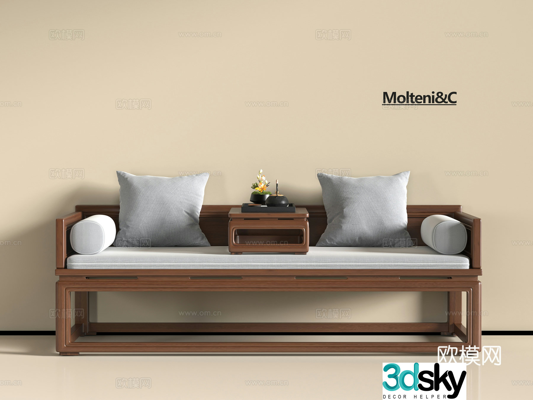 New Chinese Arhat Bed 3D Model