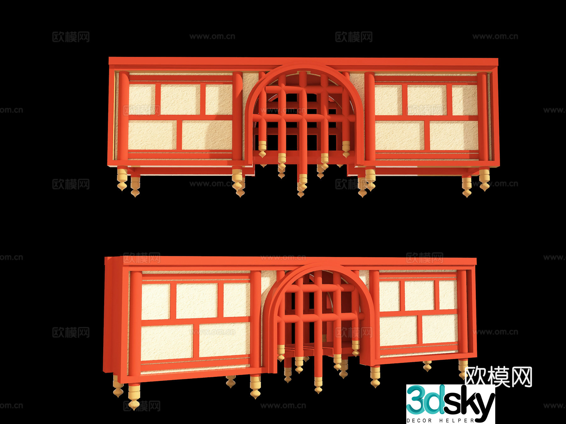 New Chinese-style film and television props outdoor installations national trend installations beautiful and ancient buildings ancient style construction 3D model