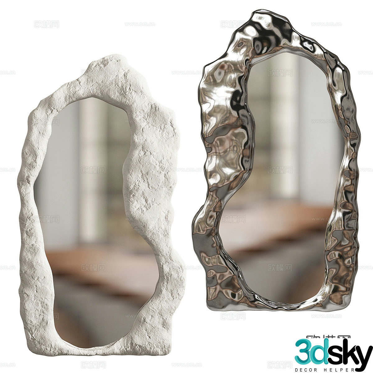 Modern Italian Wasabi Decorative Mirror 3D Model