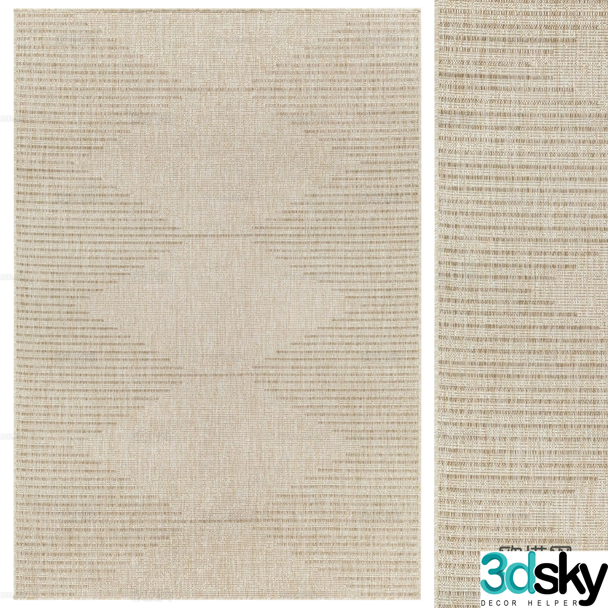 Modern carpet Striped carpet Lazy sofa Plant potted abstract carpet Square carpet 3d model