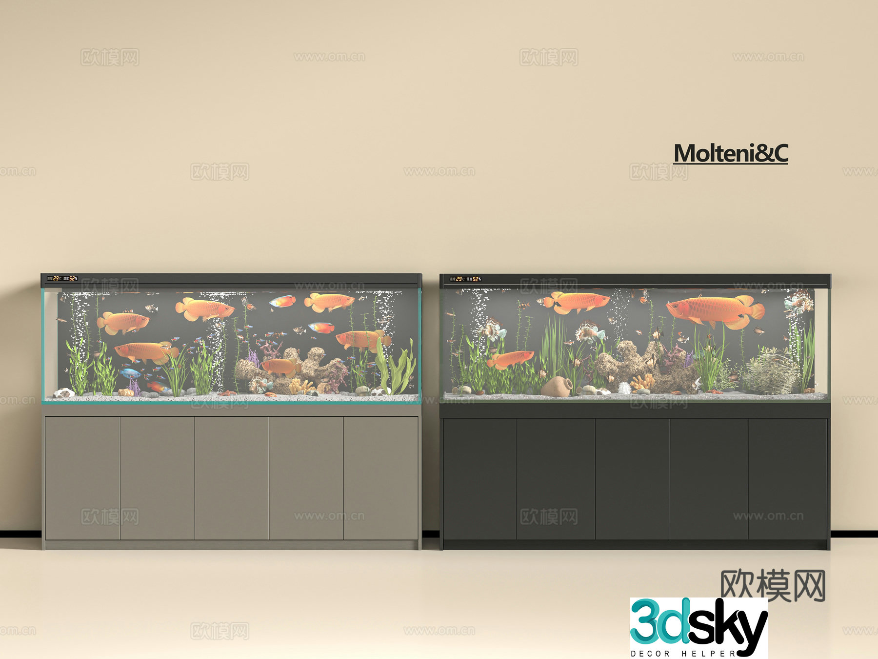 Modern fish tank 3d model
