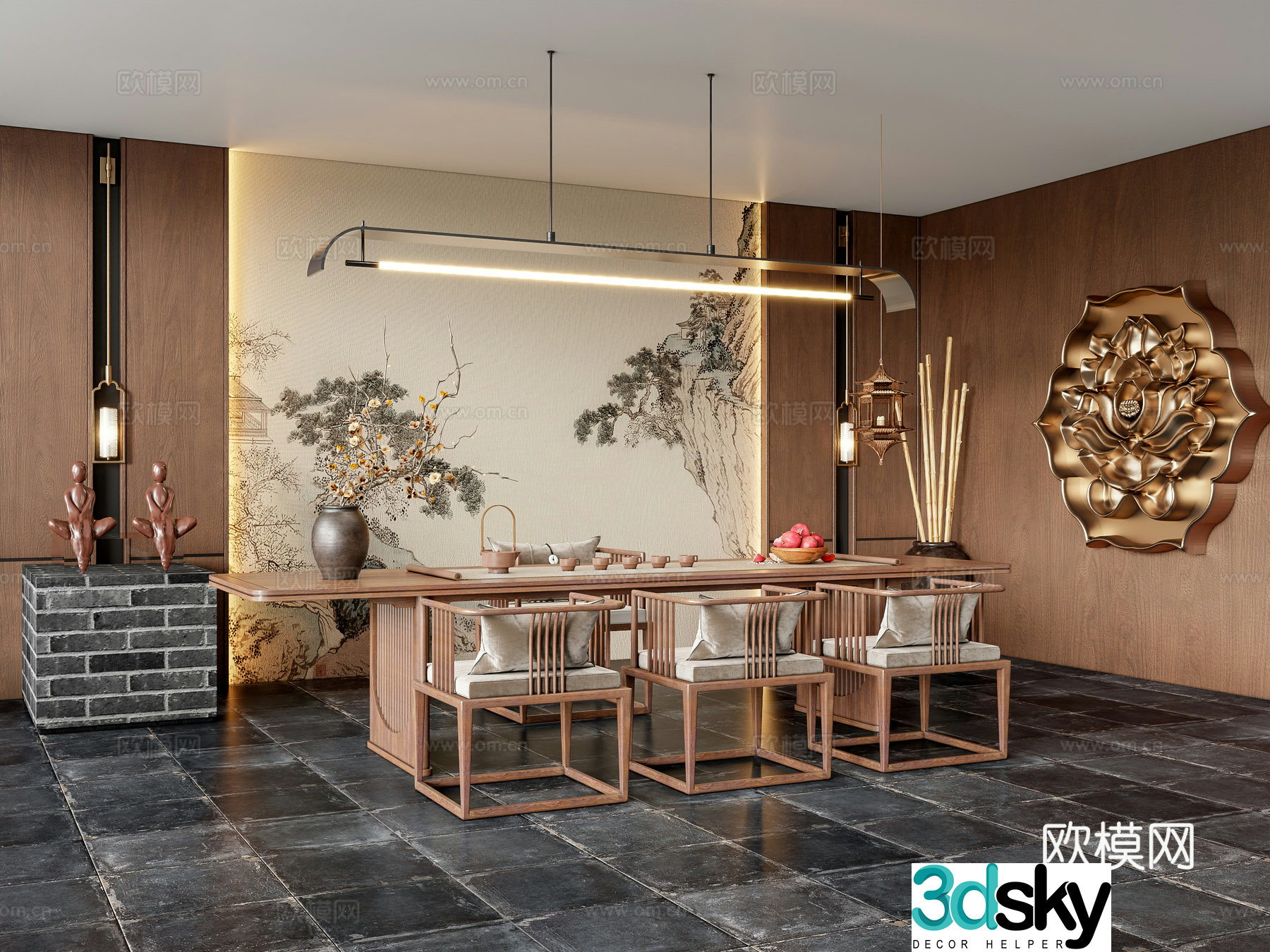 New Chinese tea room 3D model