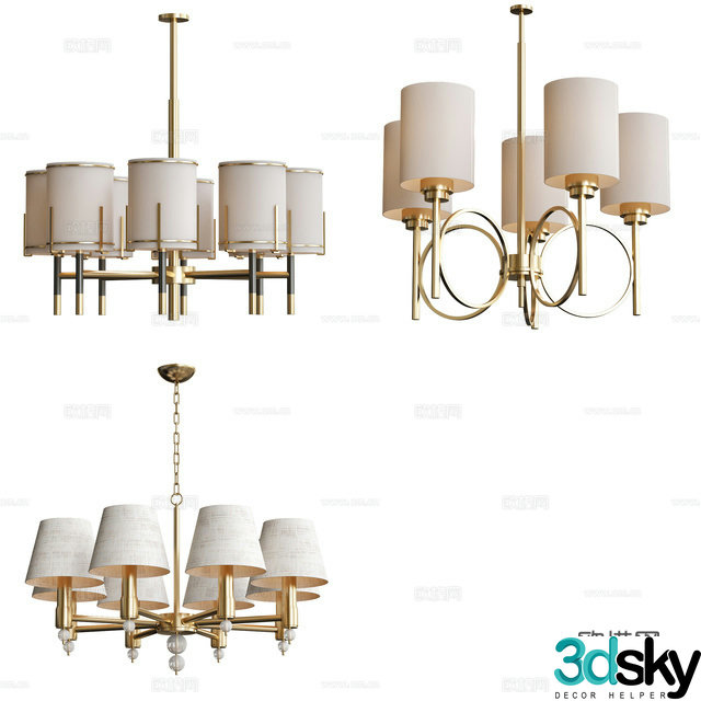 Simple European chandelier chandelier multi-head chandelier 3d model