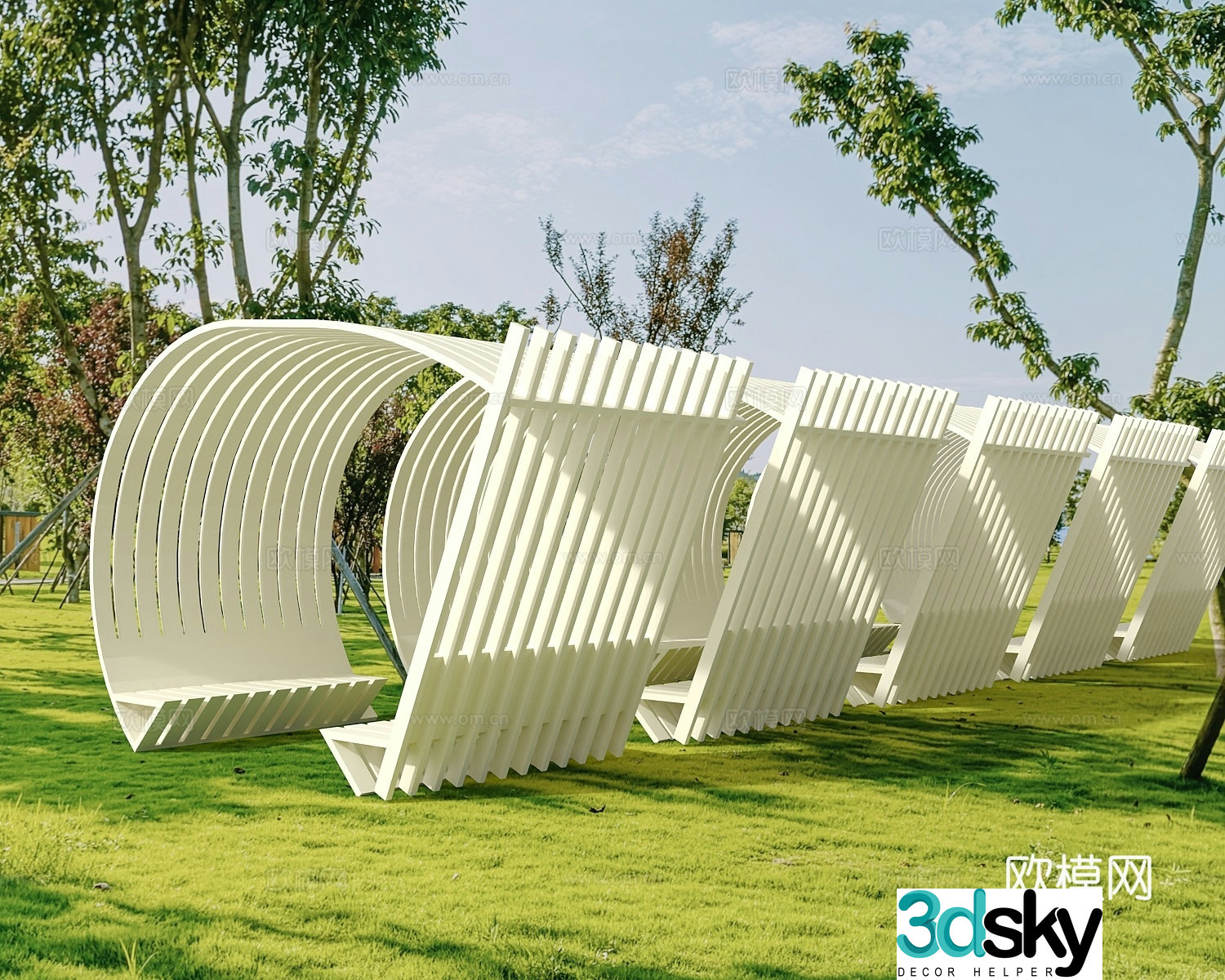 Public chair Park chair Park leisure chair Park landscape chair 3d model
