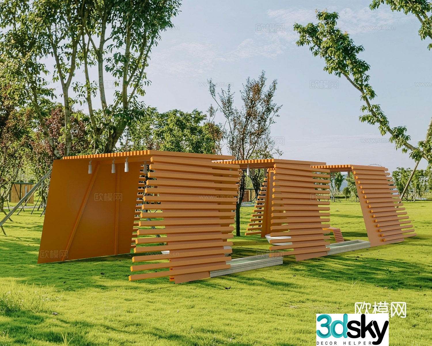 Public chair Park chair Park leisure chair Park landscape chair 3d model