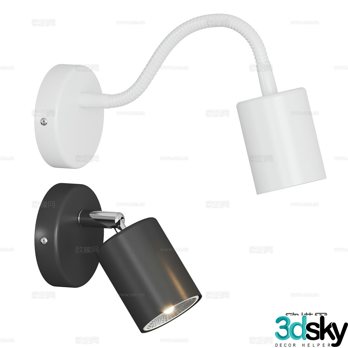 Modern minimalist wall lamp reading lamp 3d model