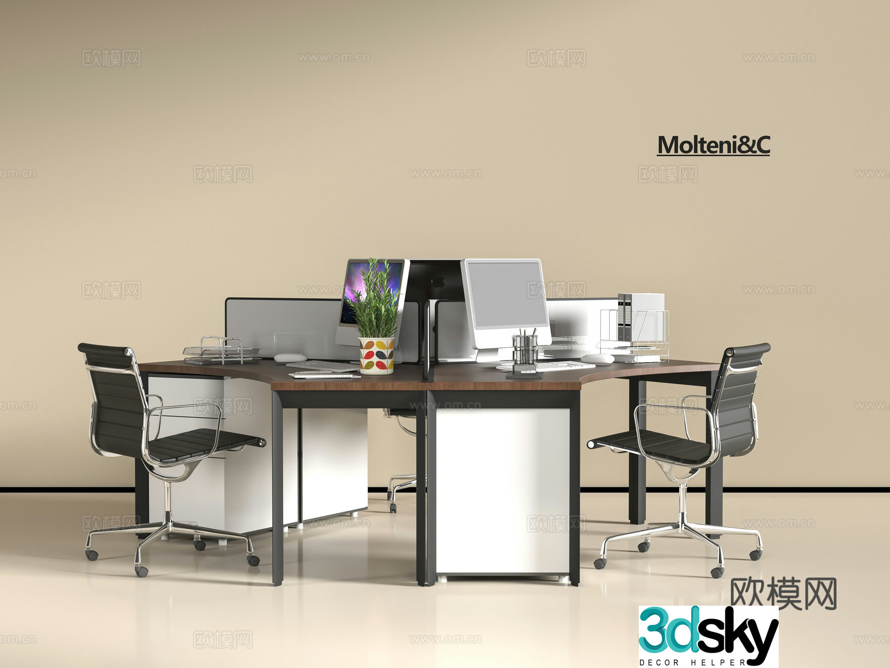 Modern office desk chair 3d model