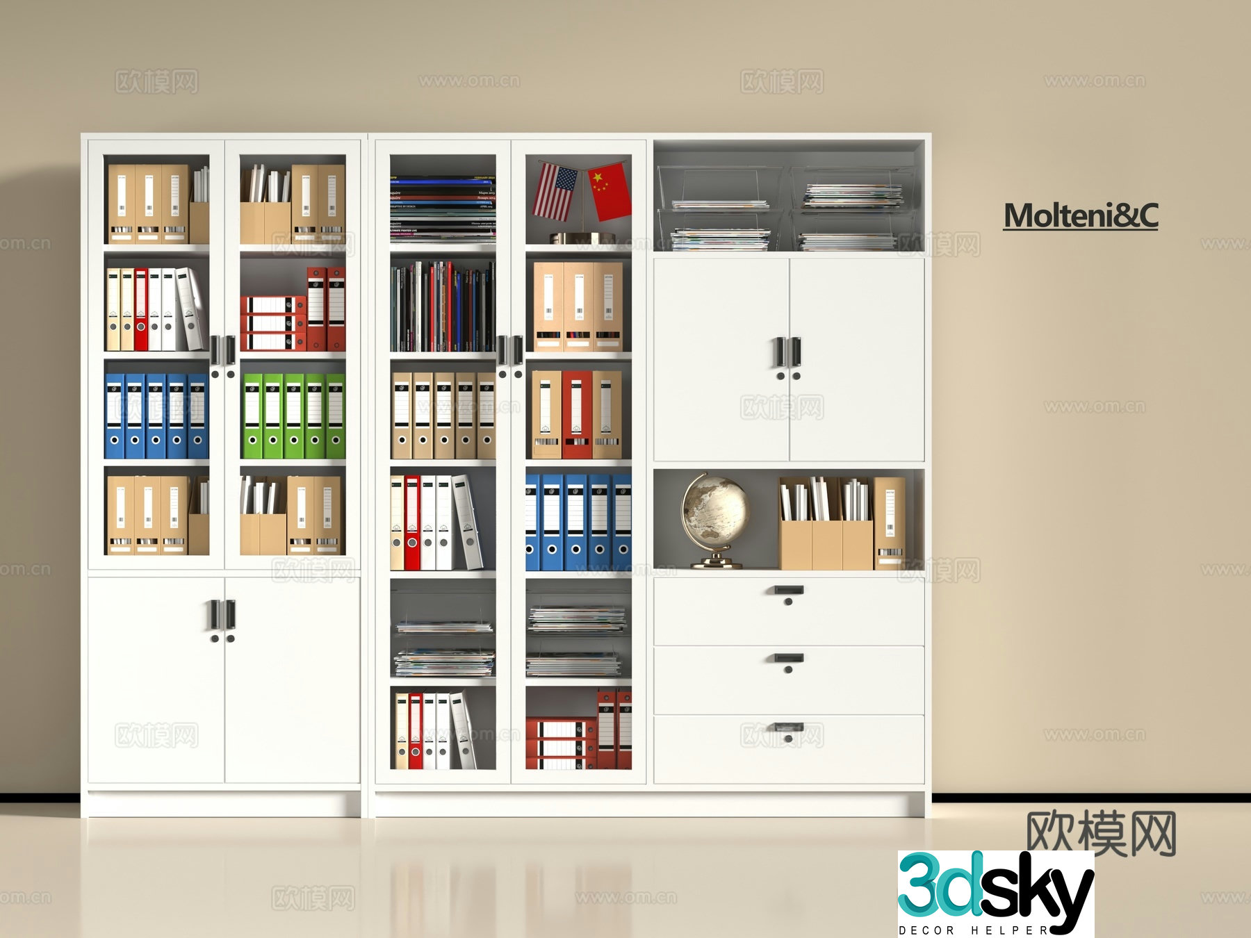 Modern office filing cabinet 3d model