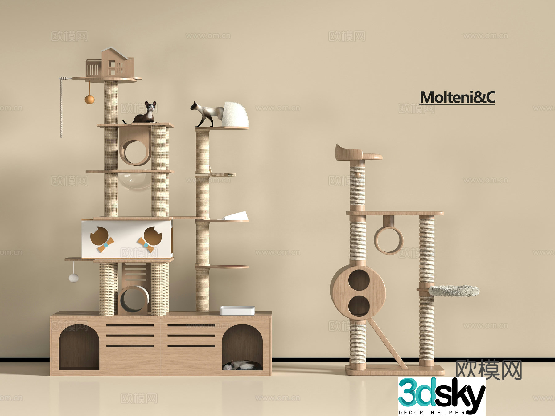 Modern cat crawling frame 3d model