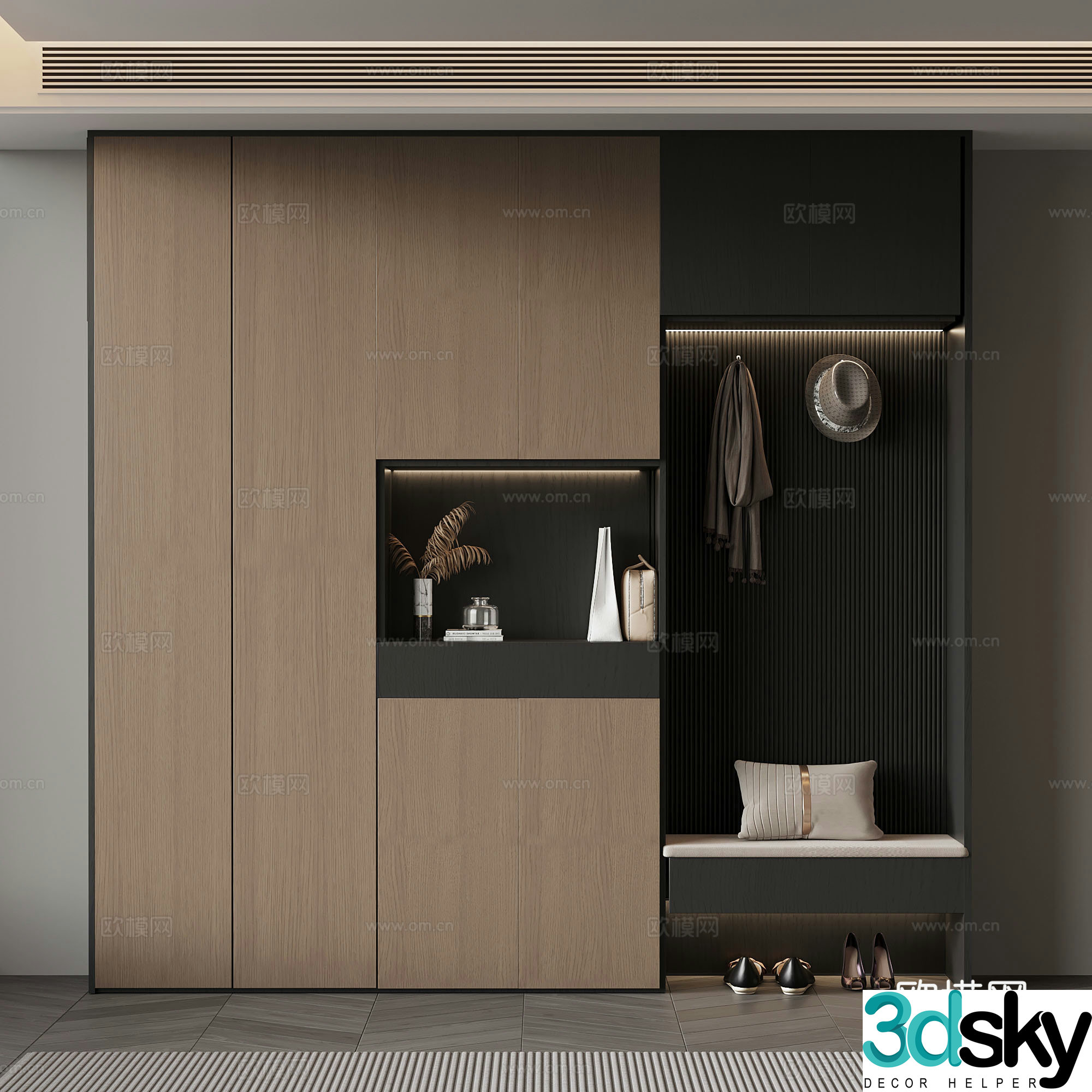 Modern Italian style entrance cabinet 3D model
