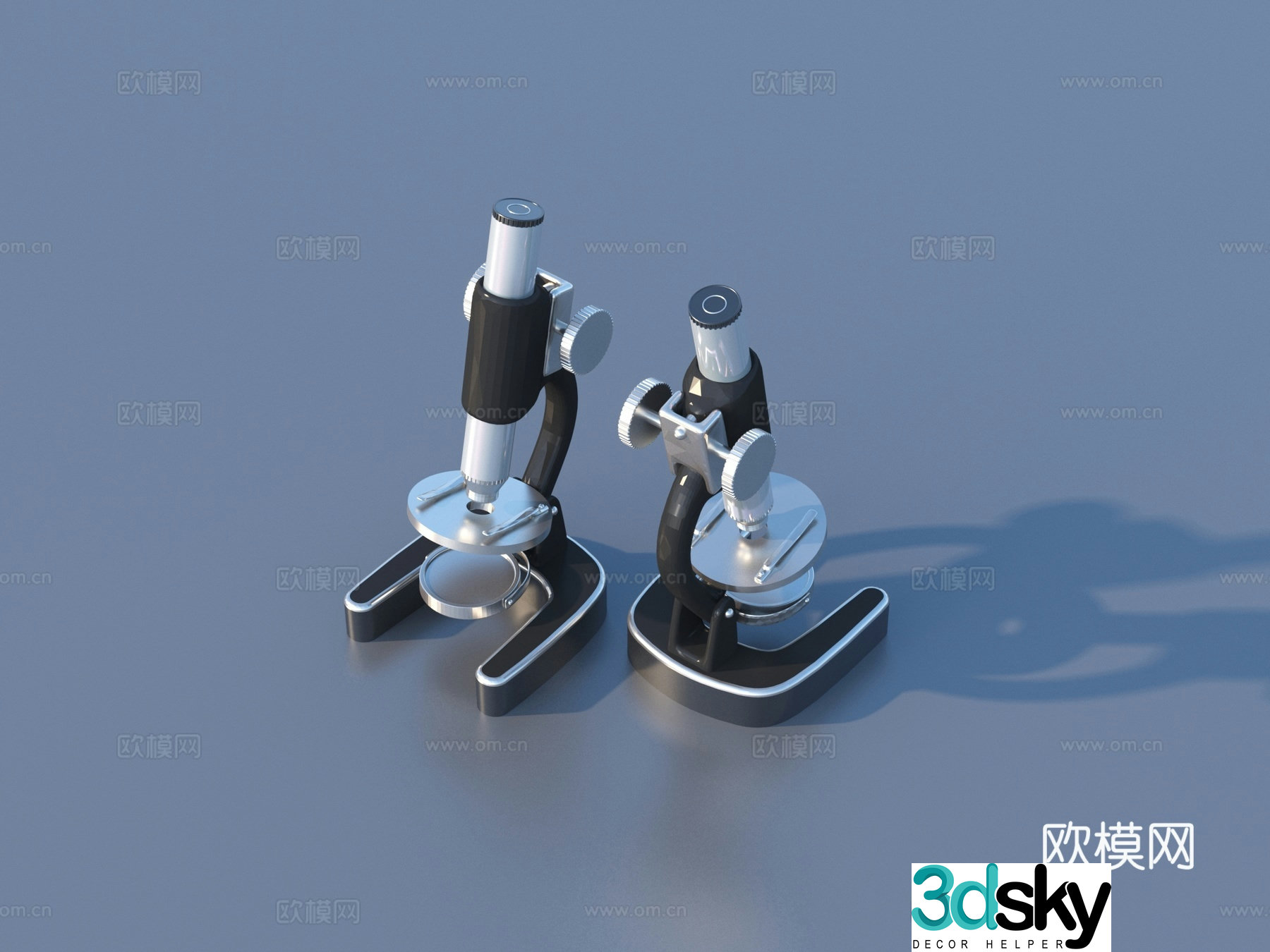 Microscope Magnifying Glass Experimental Equipment Physical Equipment 3D Model