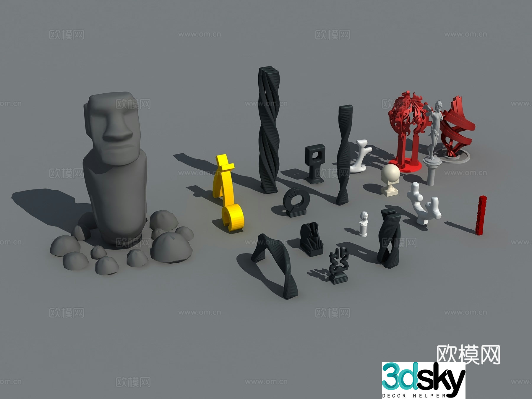 Modern sculpture model Park model 3d model