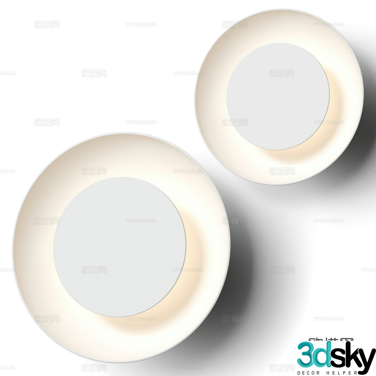 Modern minimalist disc decorative wall lamp 3d model