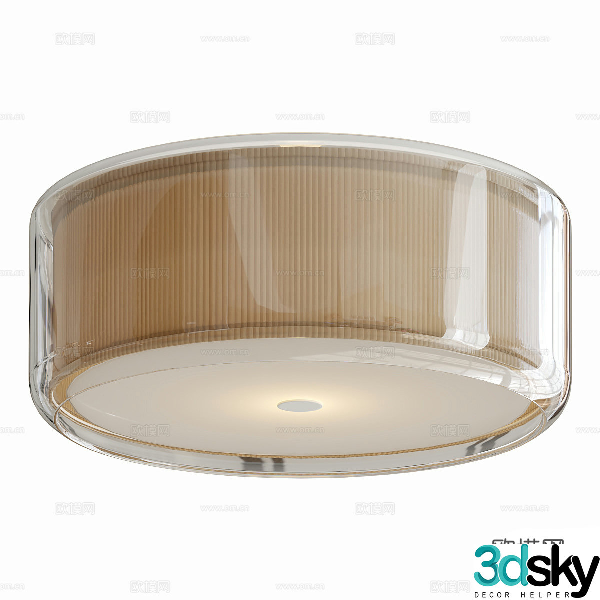 Modern glass ceiling light 3d model