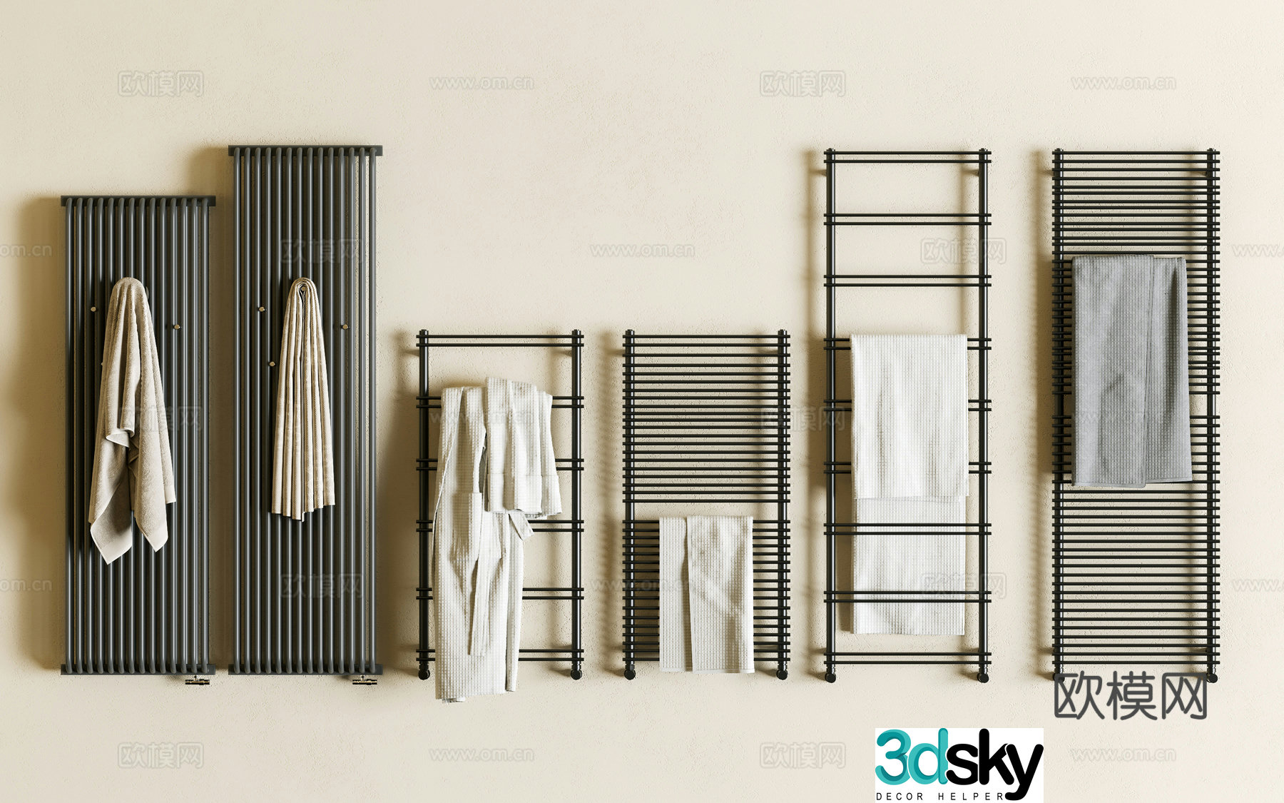 Modern electric towel rack hardware rack towel rod bathroom small items storage rack toiletries 3D model