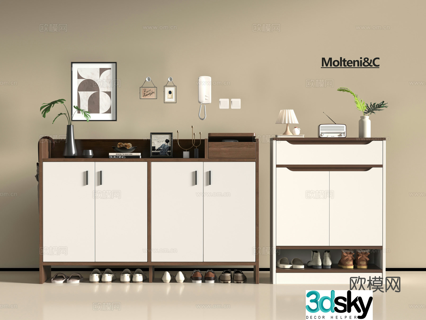 Modern shoe cabinet 3d model