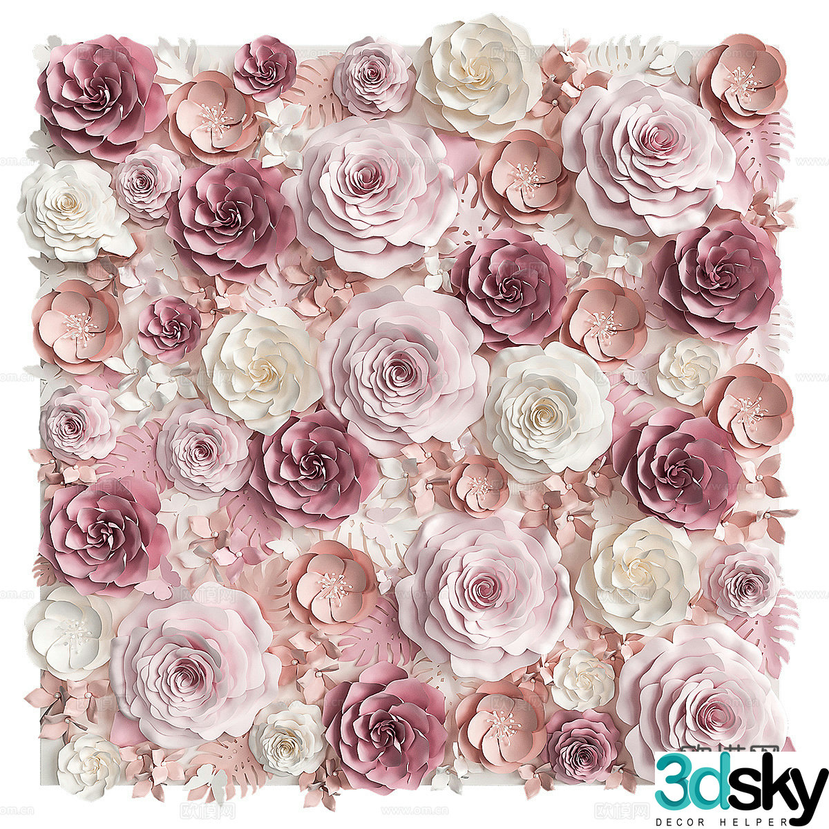 Paper flower wall 3d model