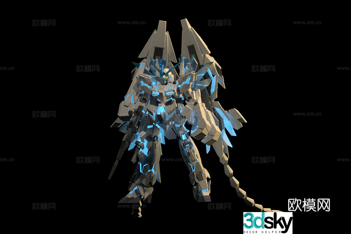 Modern Gundam Robot Mobile Suit Gundam Unicorn Perfect Unicorn 3D Model