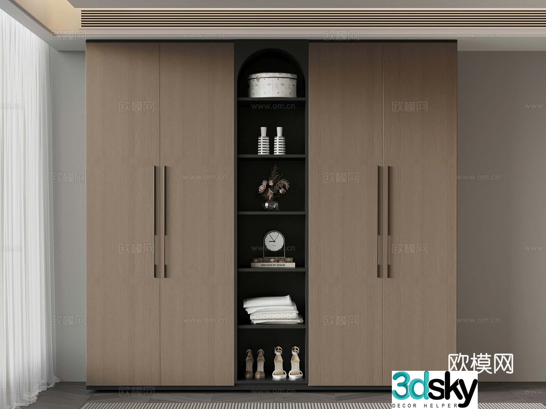 Italian cabinet wardrobe side cabinet storage cabinet 3d model