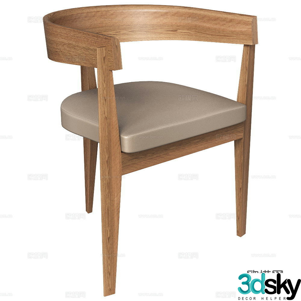 Modern single chair dining chair 3d model