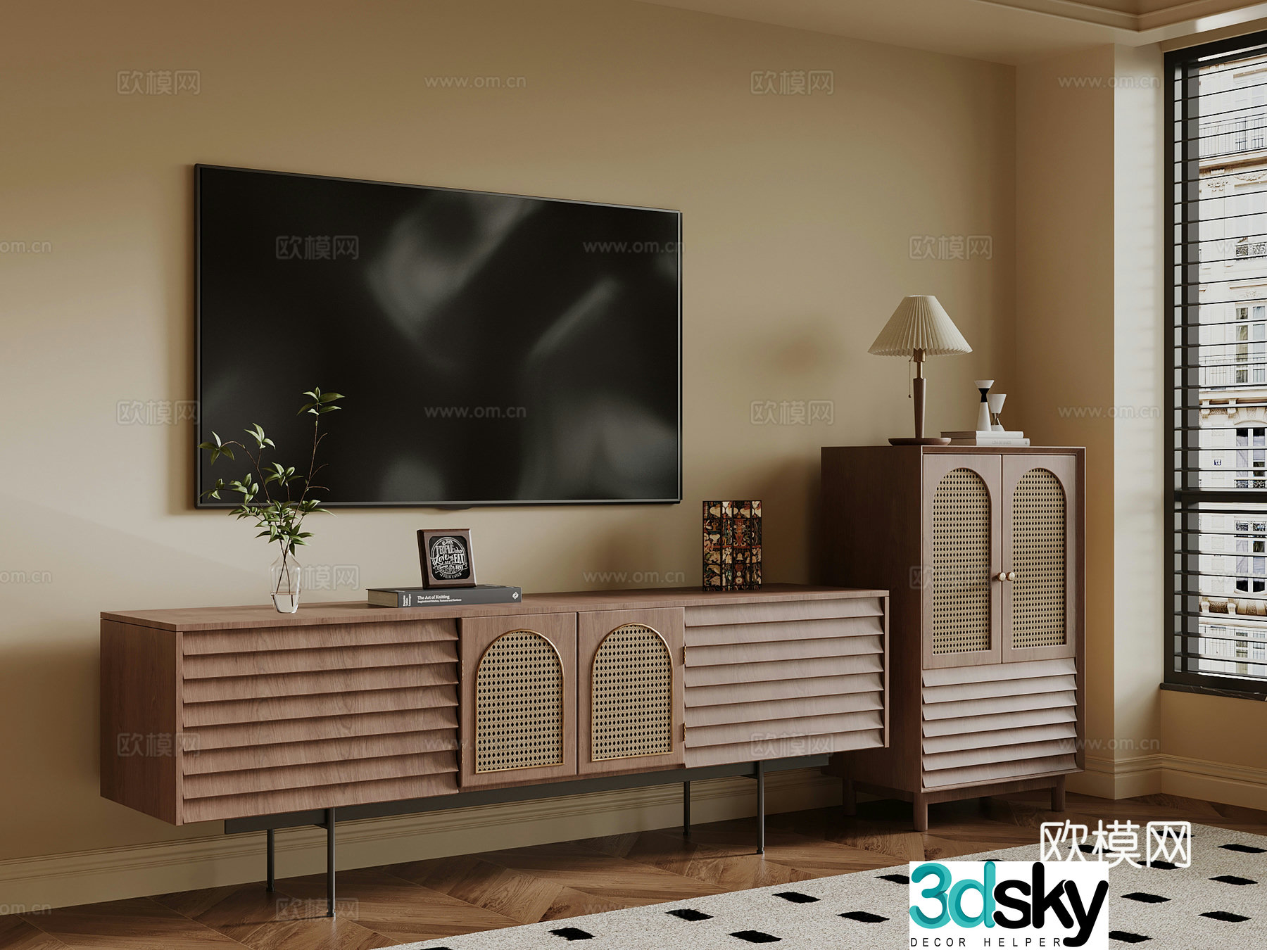 Middle-aged TV cabinet 3D model