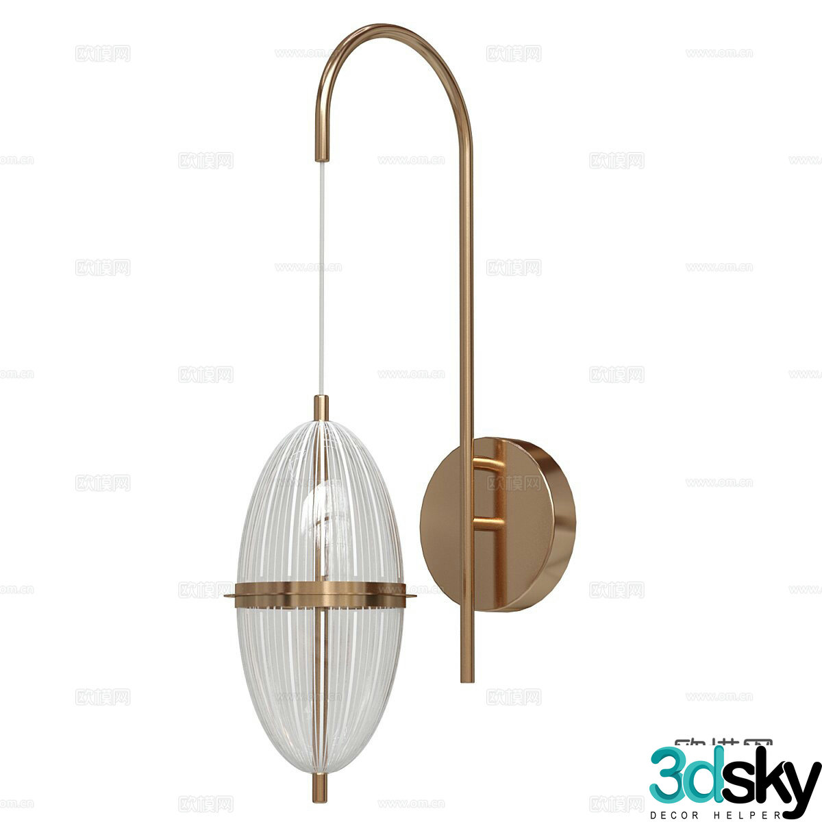Italian light luxury wall lamp metal wall lamp glass wall lamp living room wall lamp bedside wall lamp 3D model