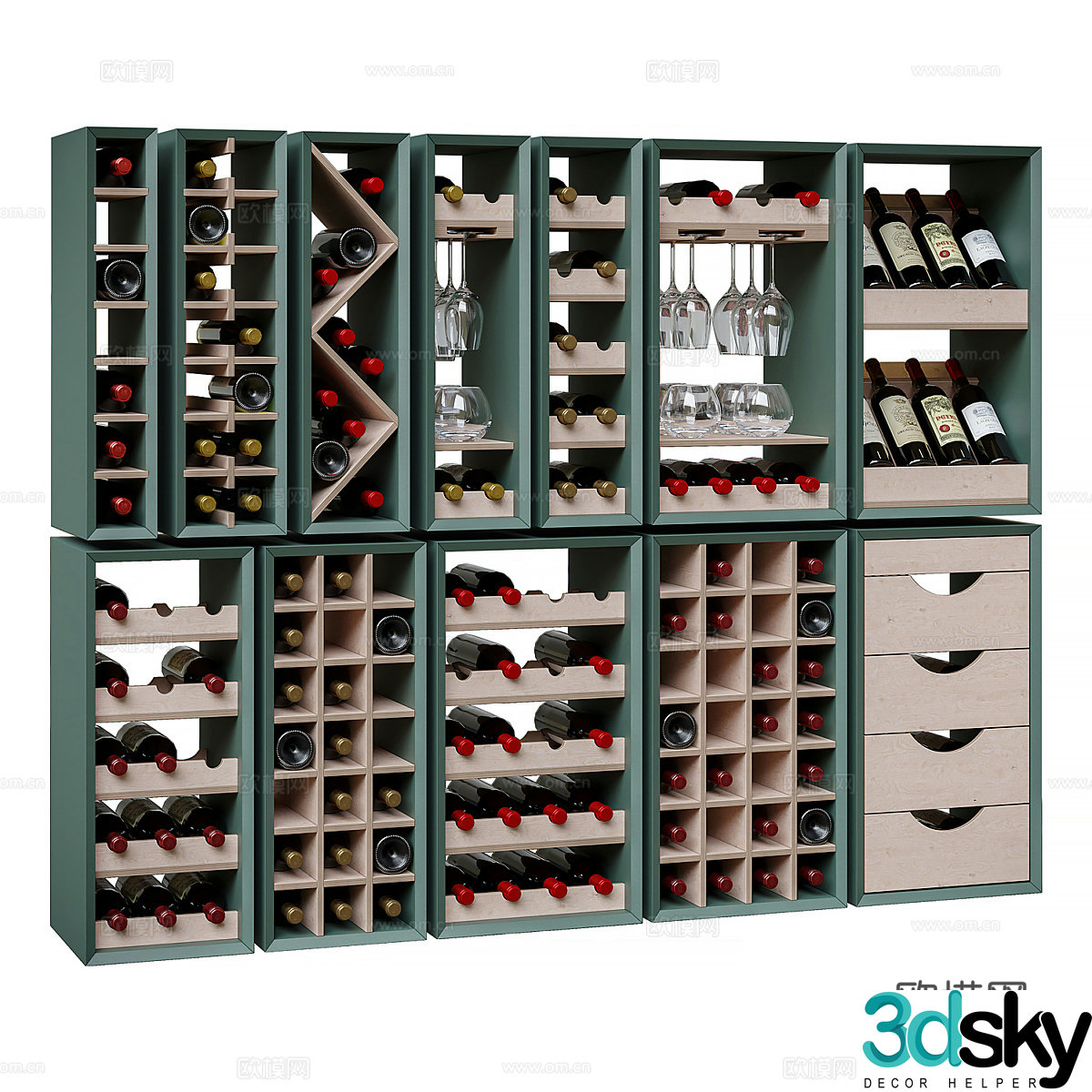 Modern wine cabinet wine cabinet cabinet 3d model