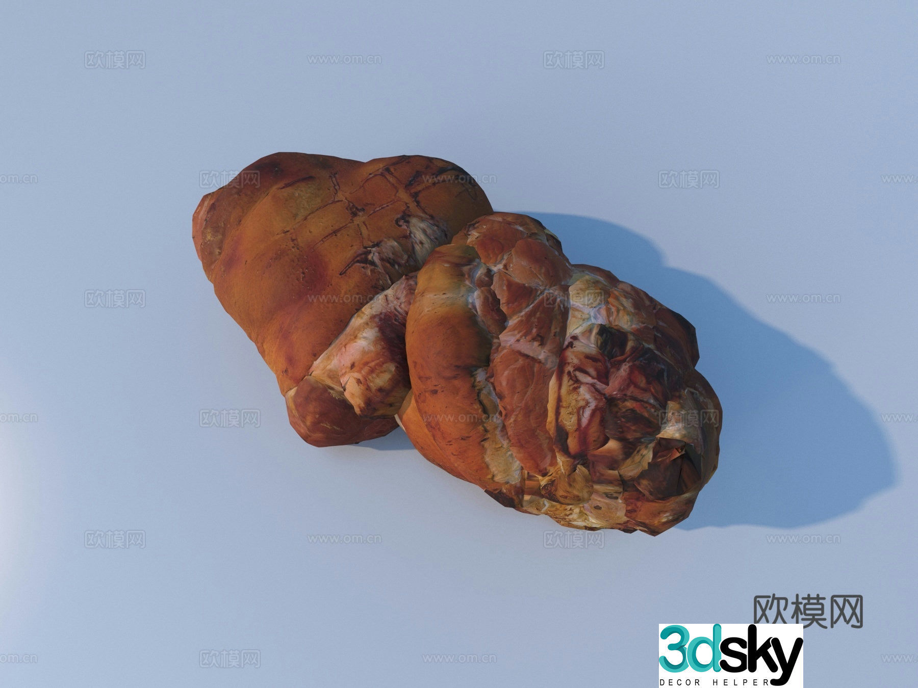 Meat cooked food 3d model