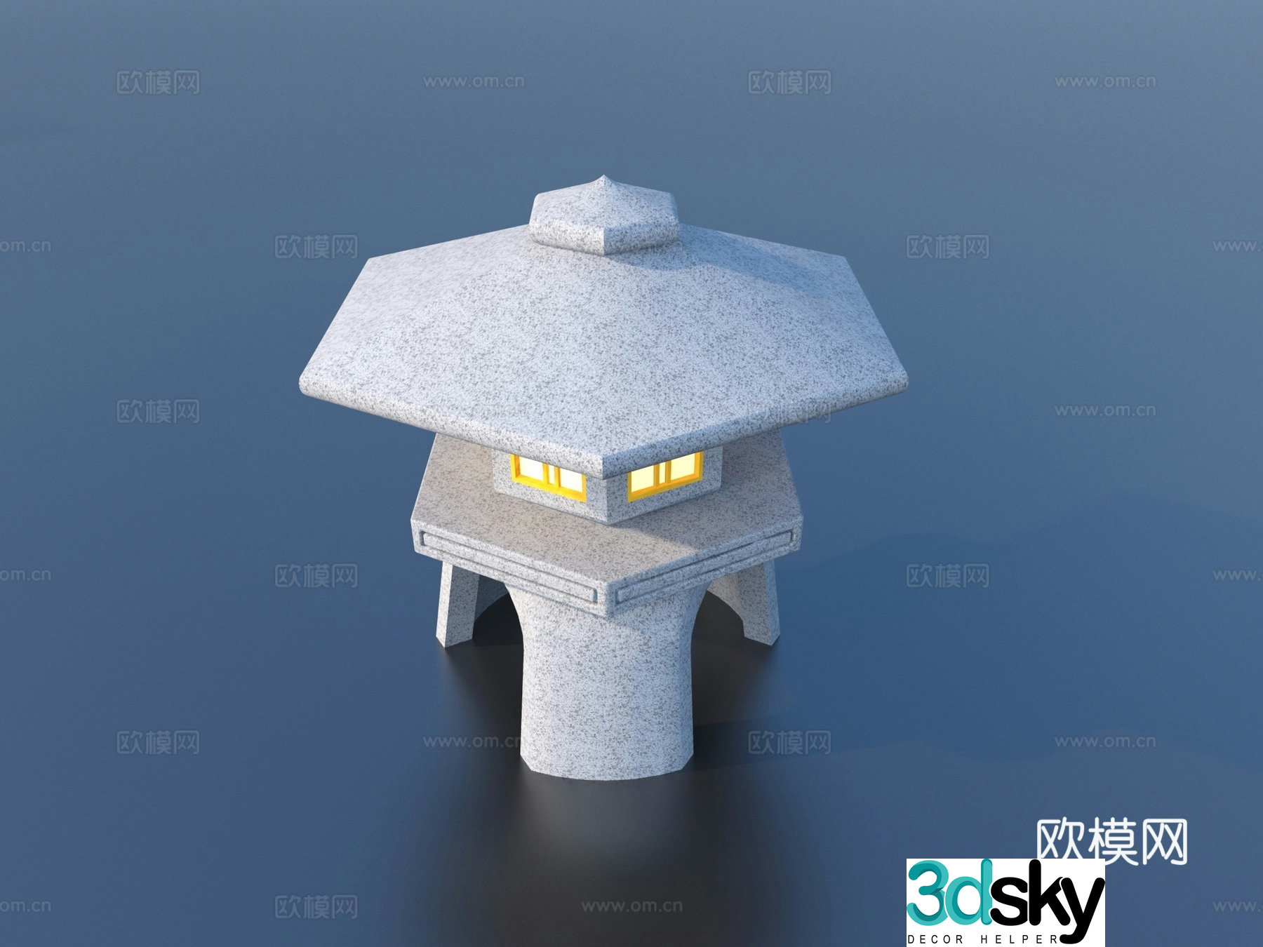 Stone lamp Garden sketch 3d model