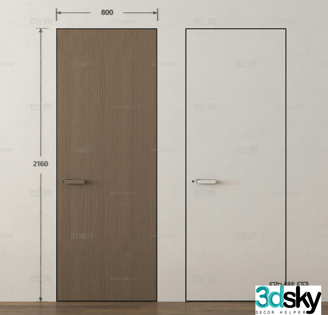 Single-open door Invisible door 3D model