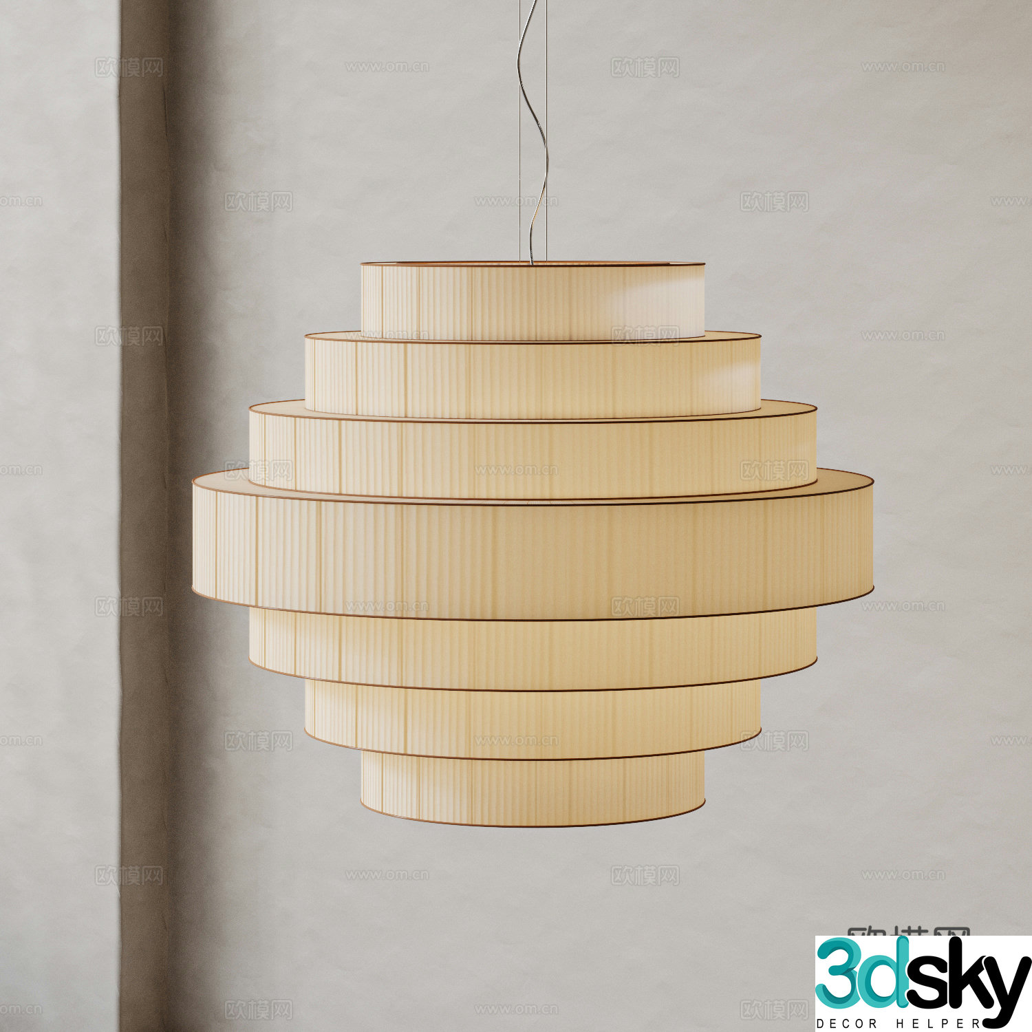 Wasabi Chandelier Lantern Japanese Chandelier New Chinese Chandelier Song Chandelier Paper Chandelier 3D Model