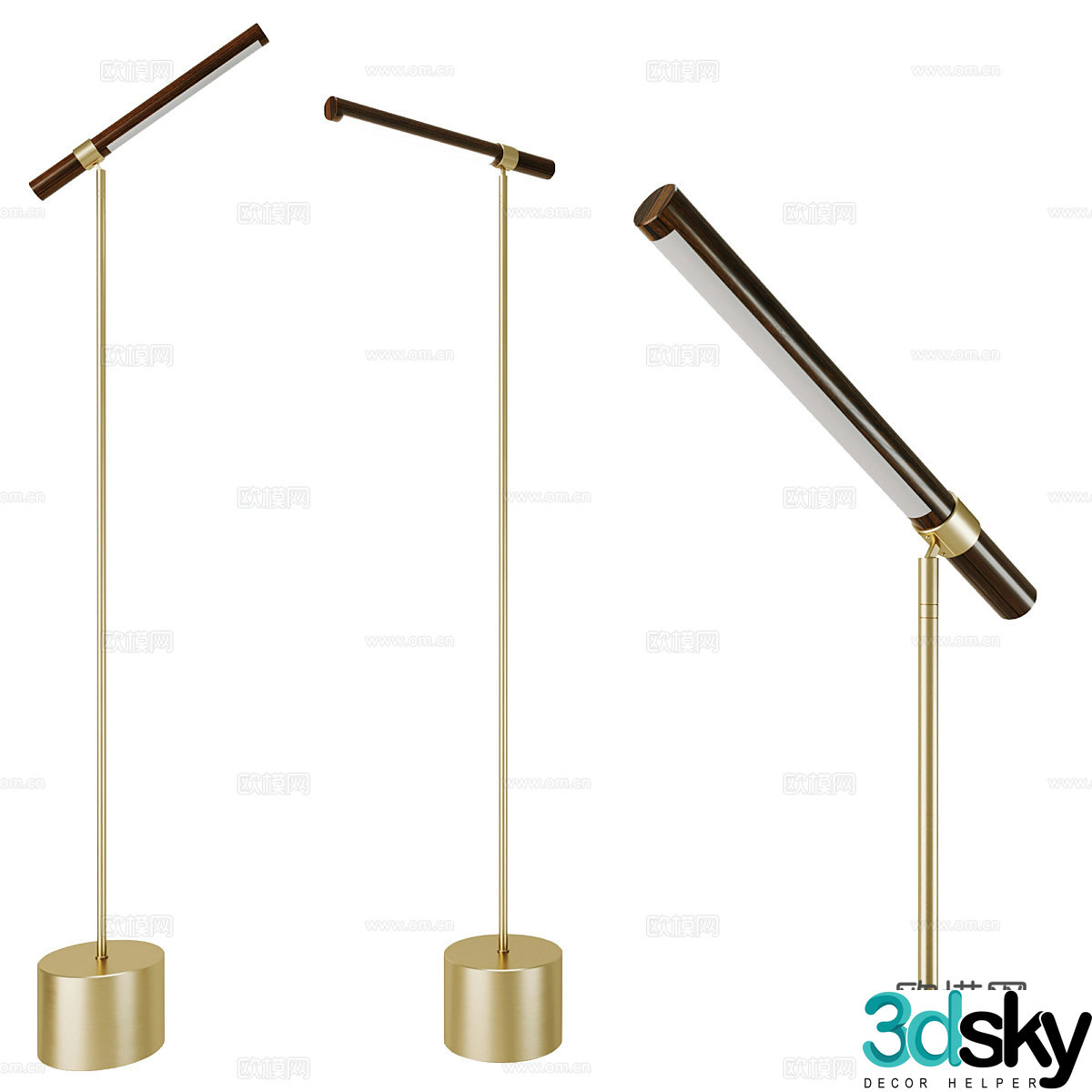 Modern light luxury minimalist metal floor lamp 3D model