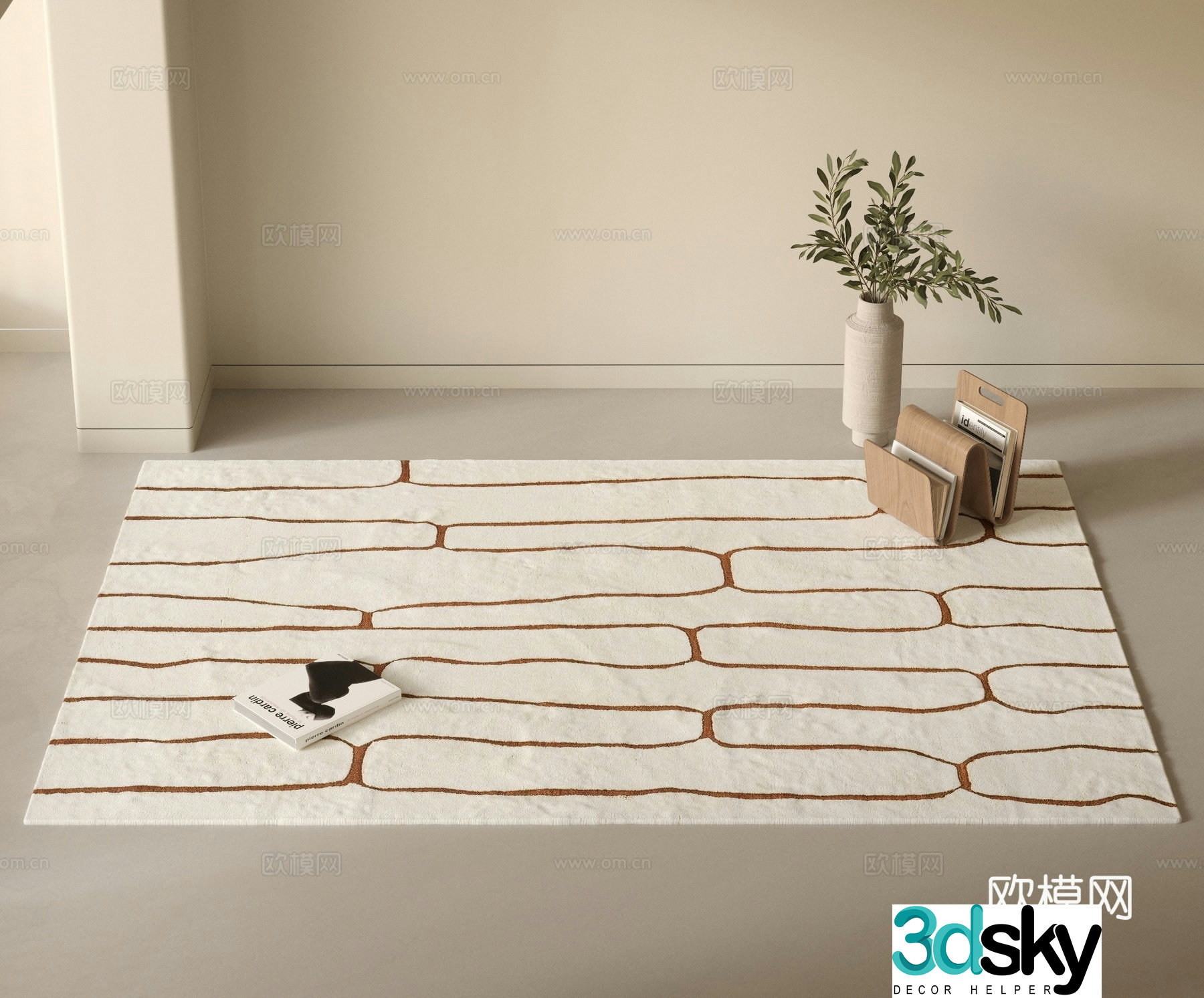 Modern carpet Striped carpet Abstract carpet Square carpet Living room carpet Bedroom carpet 3d model